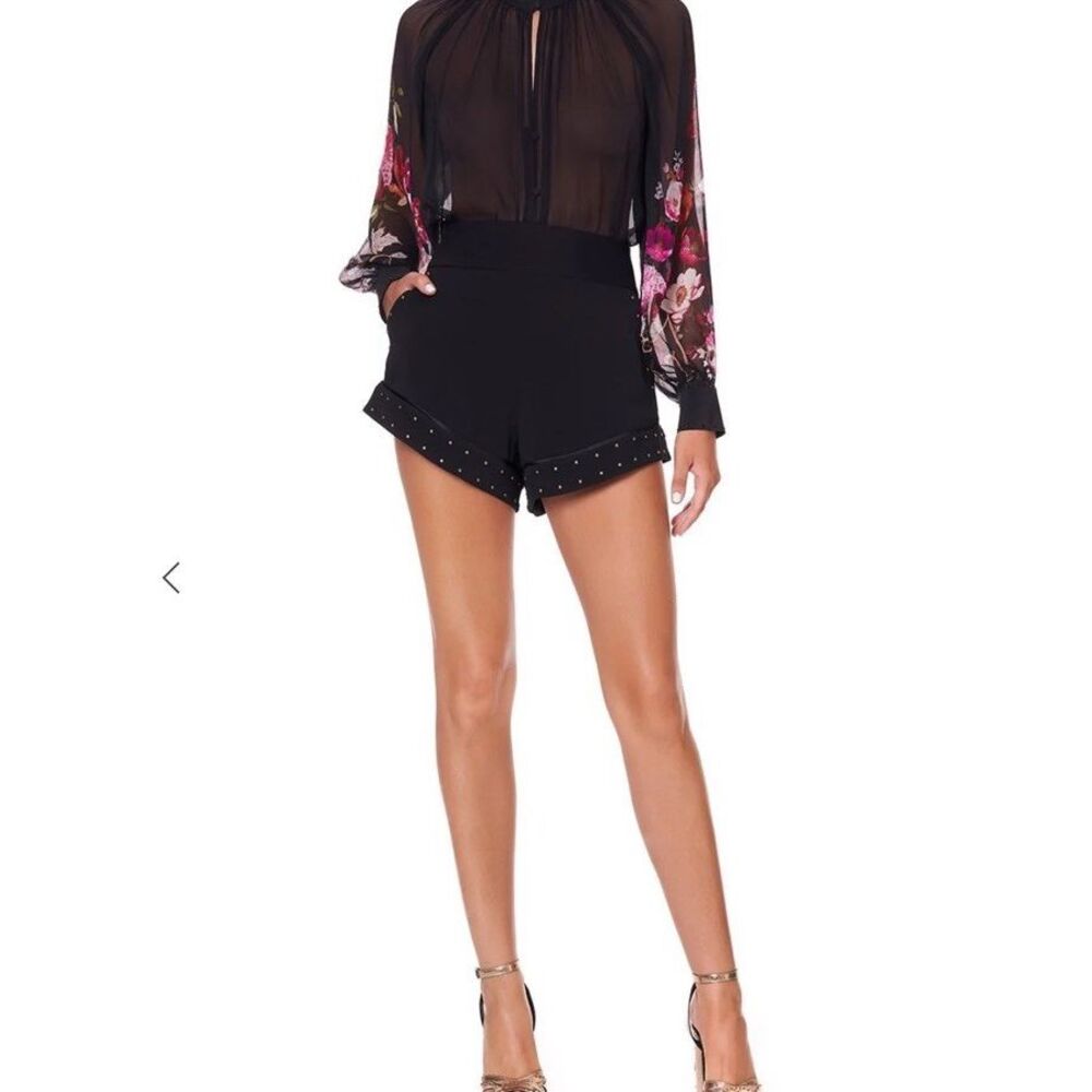 Camilla S High Cut Shorts Black Studs Mirror Mirror NWT/Great gift